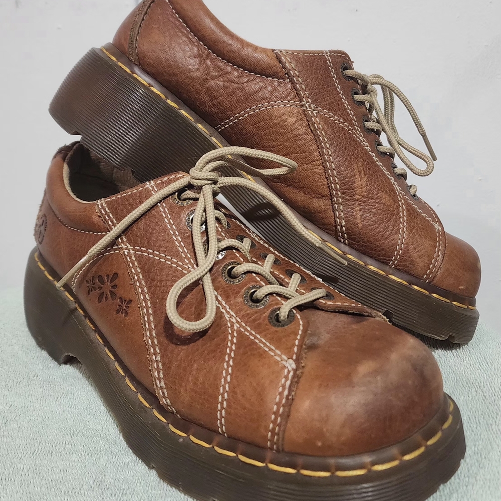 Dr Martens Brown Leather Lace-Up Shoes